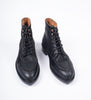 Hand Welted Black Rough Out Suede Split Toe Derby Boot