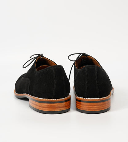 Classic Goodyear Welted Black Suede Captoe Oxfords