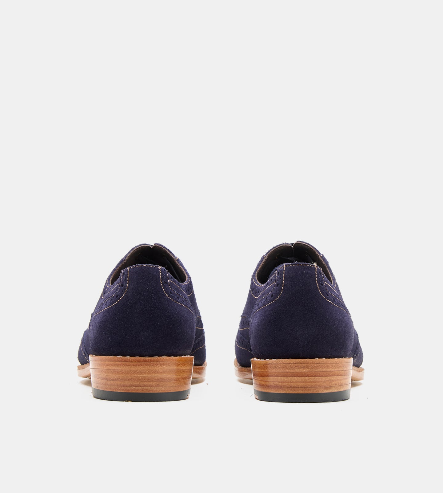 Goodyear Welted Navy Suede Wingtip Oxfords