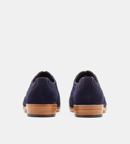 Goodyear Welted Navy Suede Wingtip Oxfords