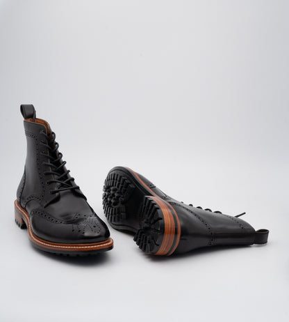 Goodyear Welted Black Wingtip Brogue Boot