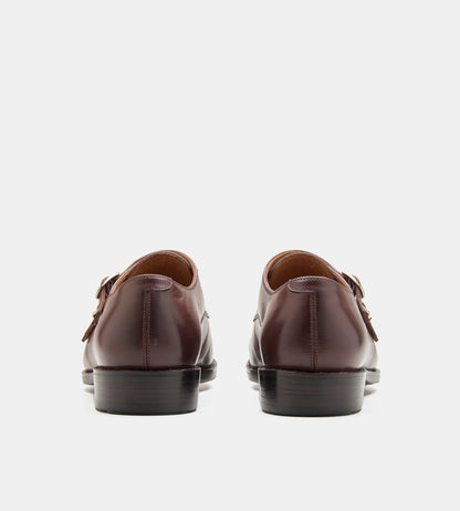 Goodyear Welted Brown Double Strap Monk Shoes