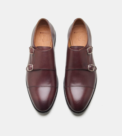 Goodyear Welted Brown Double Strap Monk Shoes