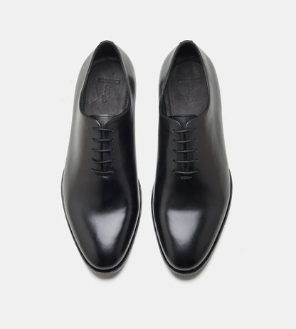 Goodyear Welted Almond Toe Black Wholecut Oxfords