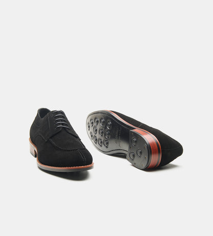 Goodyear Welted Black Suede Split Toe Derby