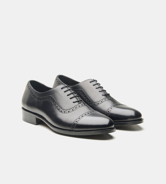 Goodyear Welted Black Adelaide Oxfords for Men