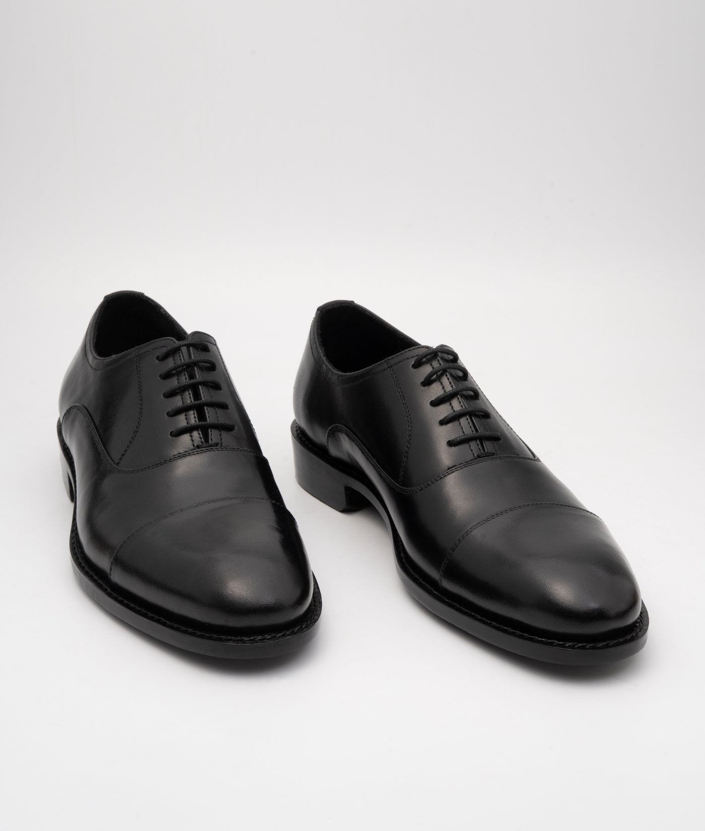 Classic Goodyear Welted Black Captoe Oxfords