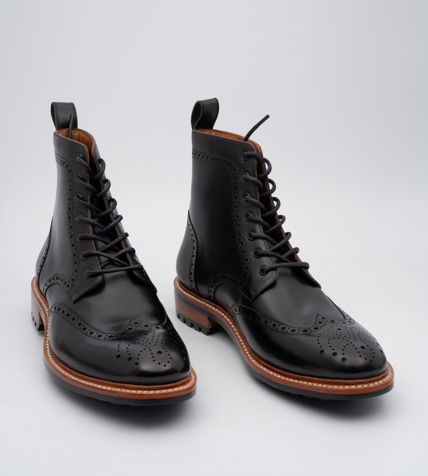 Goodyear Welted Black Wingtip Brogue Boot