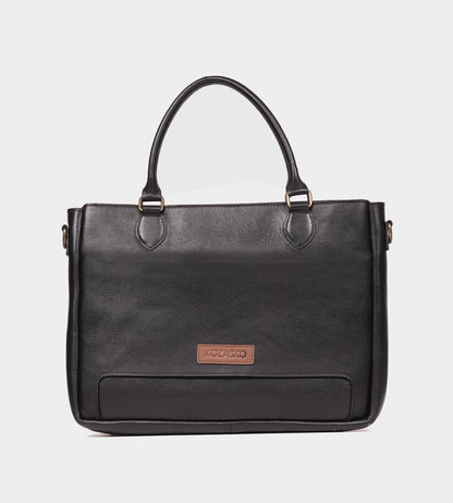 Classic Black Leather Briefcase