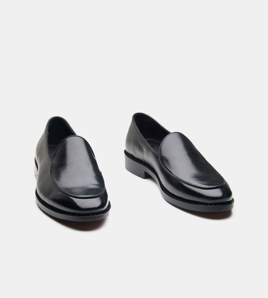 Goodyear Welted Black Belgian Loafer