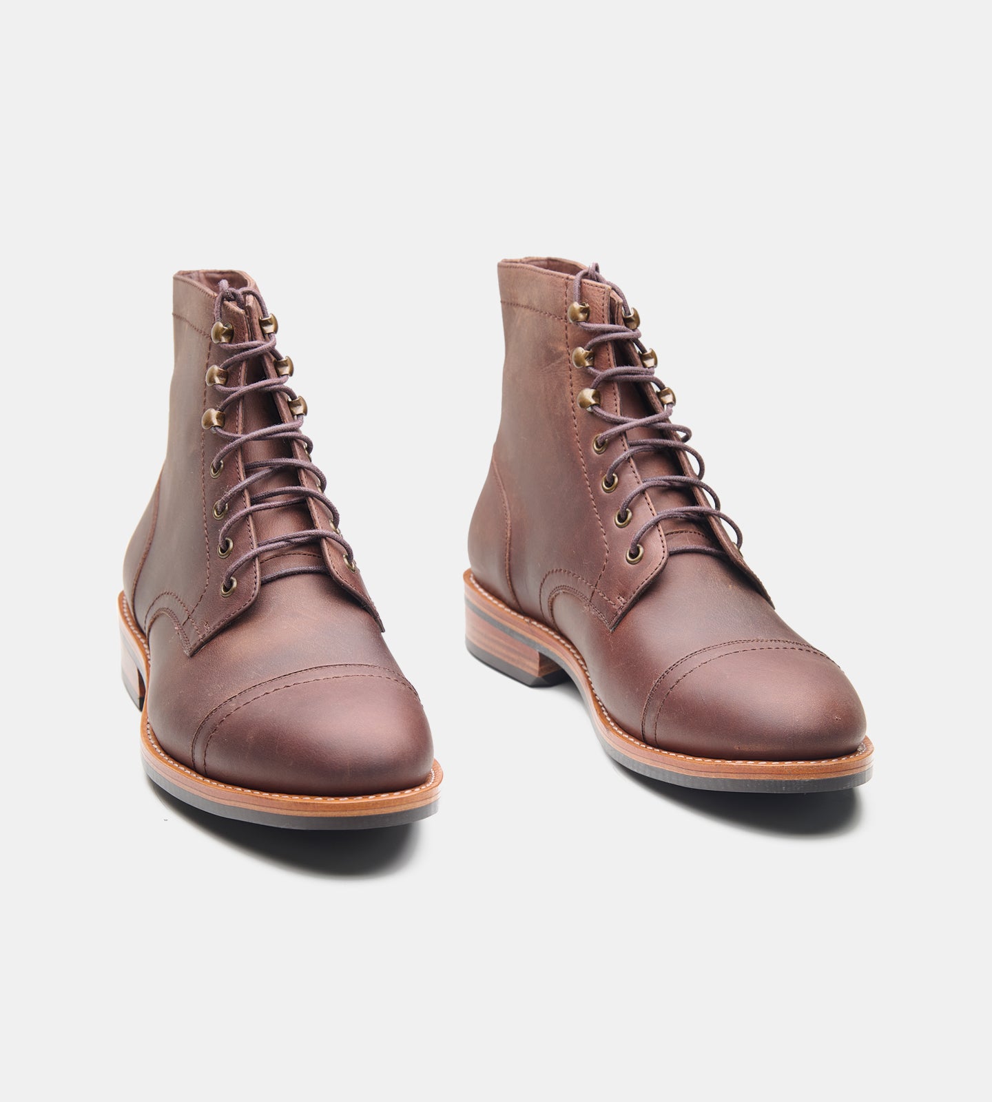 Goodyear Welted Brown Oiled Leather Captoe Boot