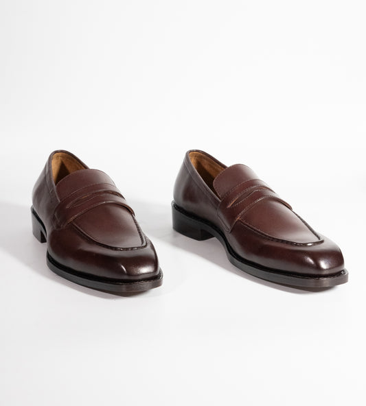 Goodyear Welted Chisel Toe Burgundy Penny Loafer