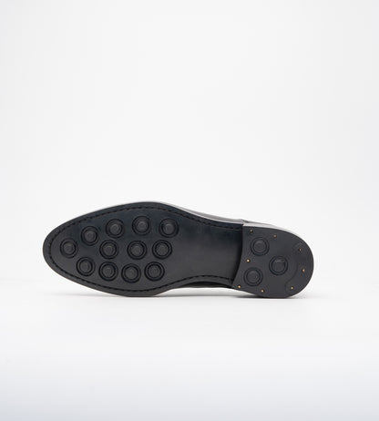 Goodyear Welted Black Apron Toe Derby