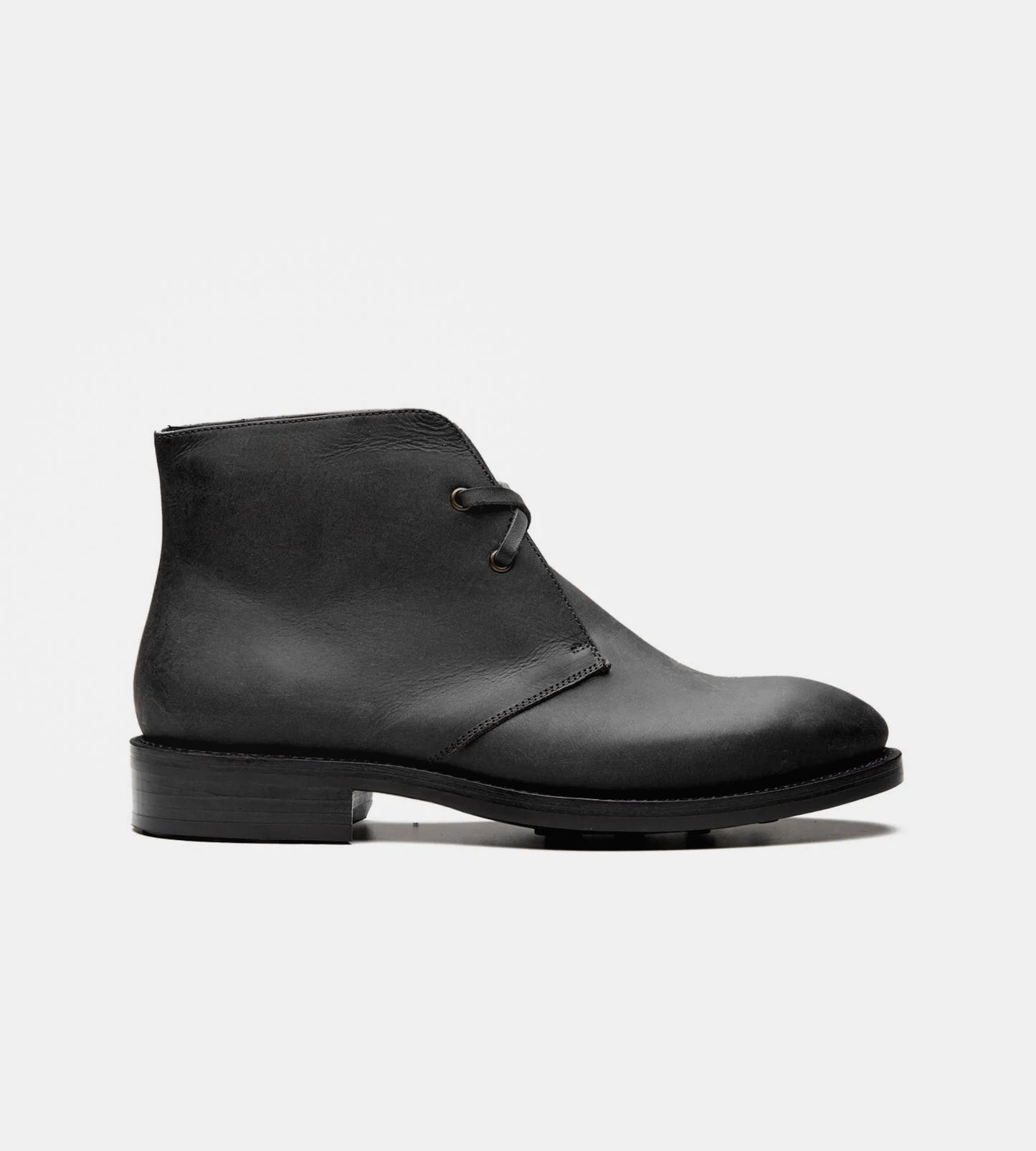 Hand-Welted Black Oiled Leather  Chukka Boot