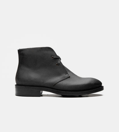 Hand-Welted Black Oiled Leather  Chukka Boot