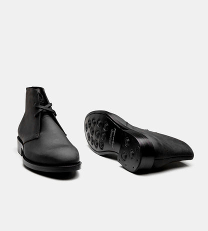 Hand-Welted Black Oiled Leather  Chukka Boot