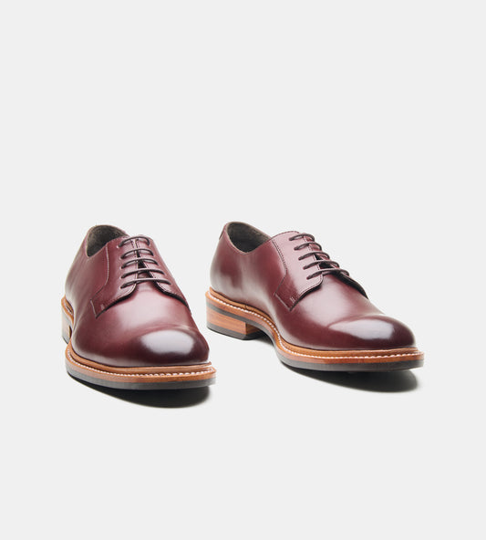 Goodyear Welted Burgundy Plain Toe Blucher