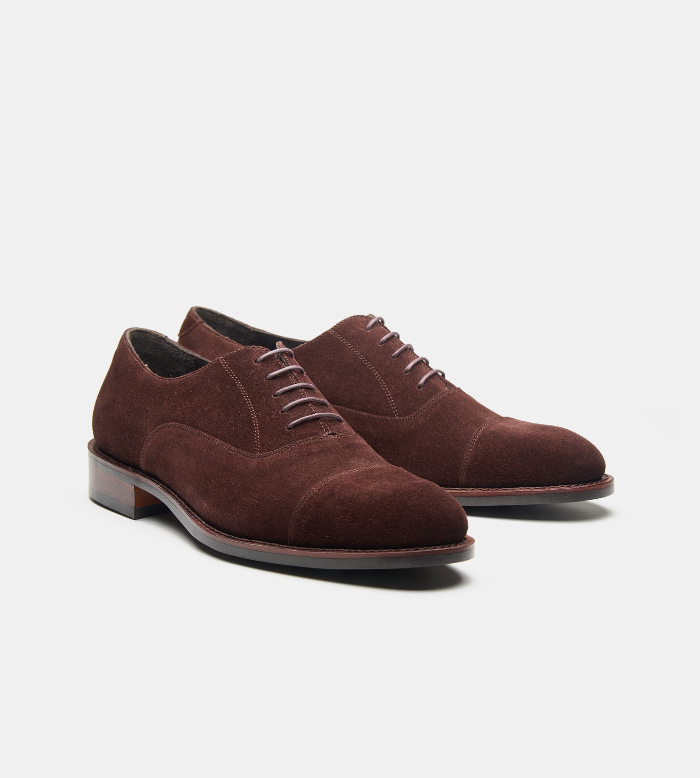 Classic Goodyear Welted Brown Suede Captoe Oxfords