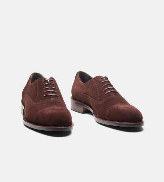 Classic Goodyear Welted Brown Suede Captoe Oxfords