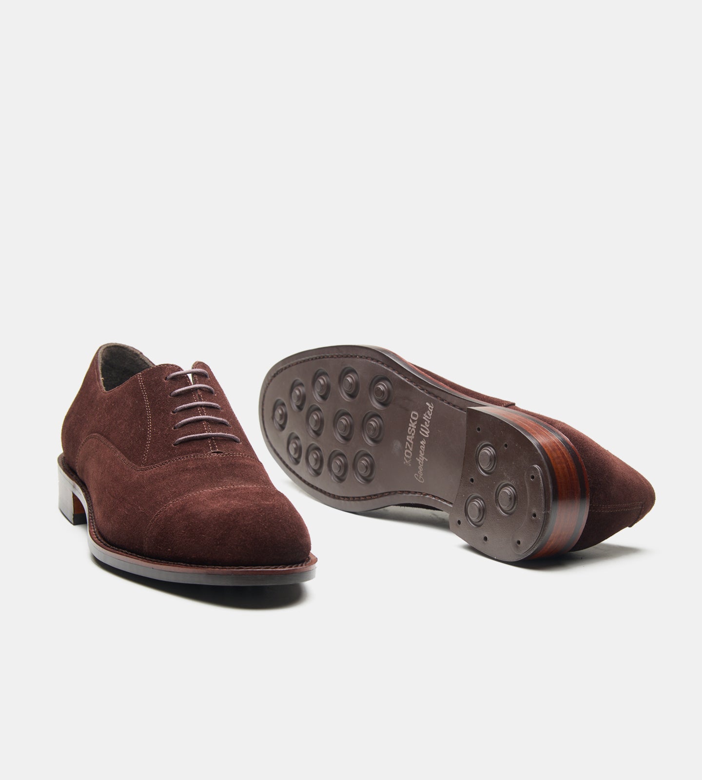 Classic Goodyear Welted Brown Suede Captoe Oxfords