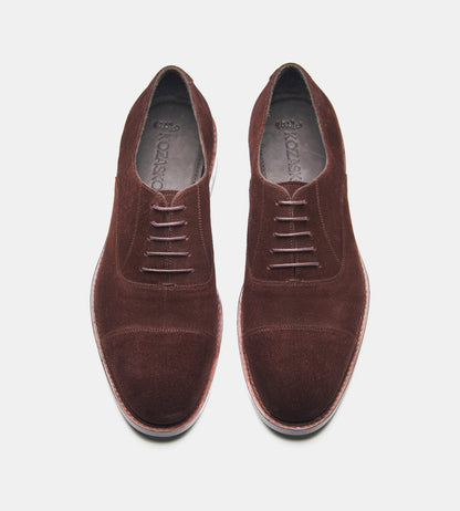 Classic Goodyear Welted Brown Suede Captoe Oxfords