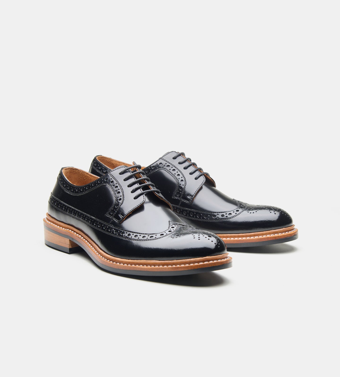 Goodyear Welted Black Brush off Longwing Blucher Shoe