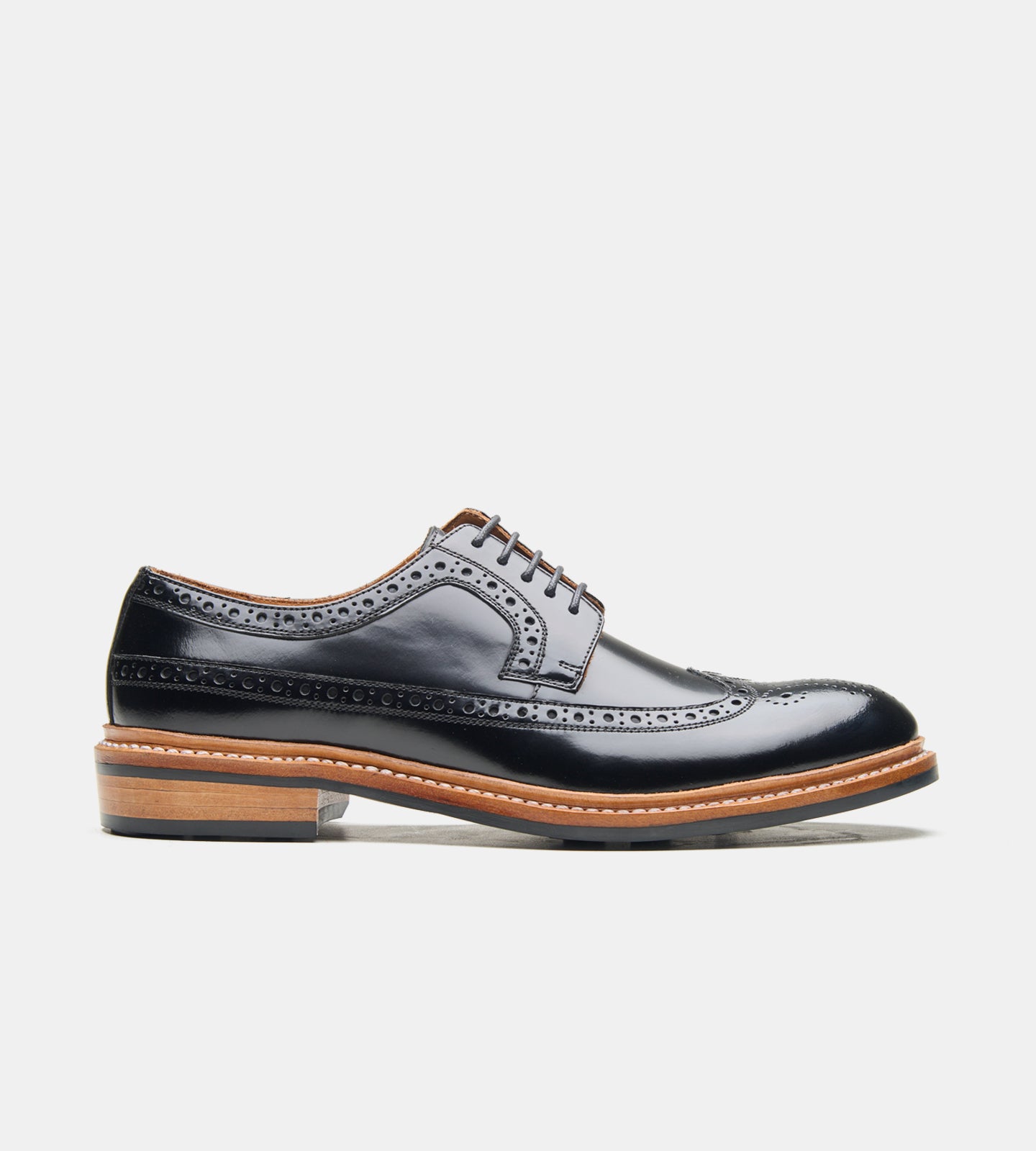 Goodyear Welted Black Brush off Longwing Blucher Shoe