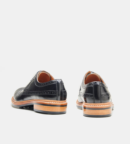 Goodyear Welted Black Brush off Longwing Blucher Shoe