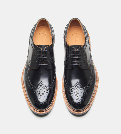 Goodyear Welted Black Brush off Longwing Blucher Shoe