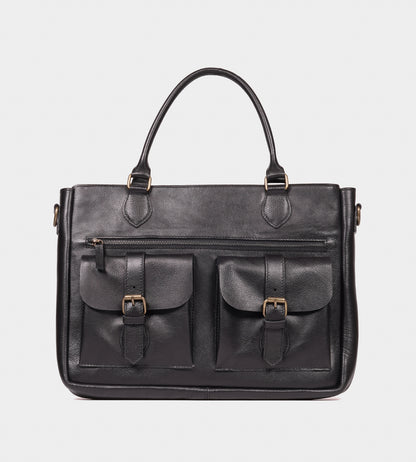 Classic Black Leather Briefcase