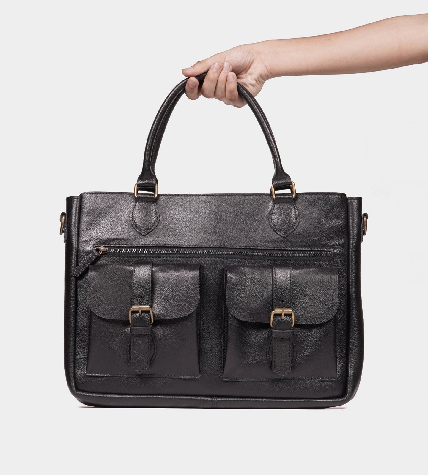 Classic Black Leather Briefcase