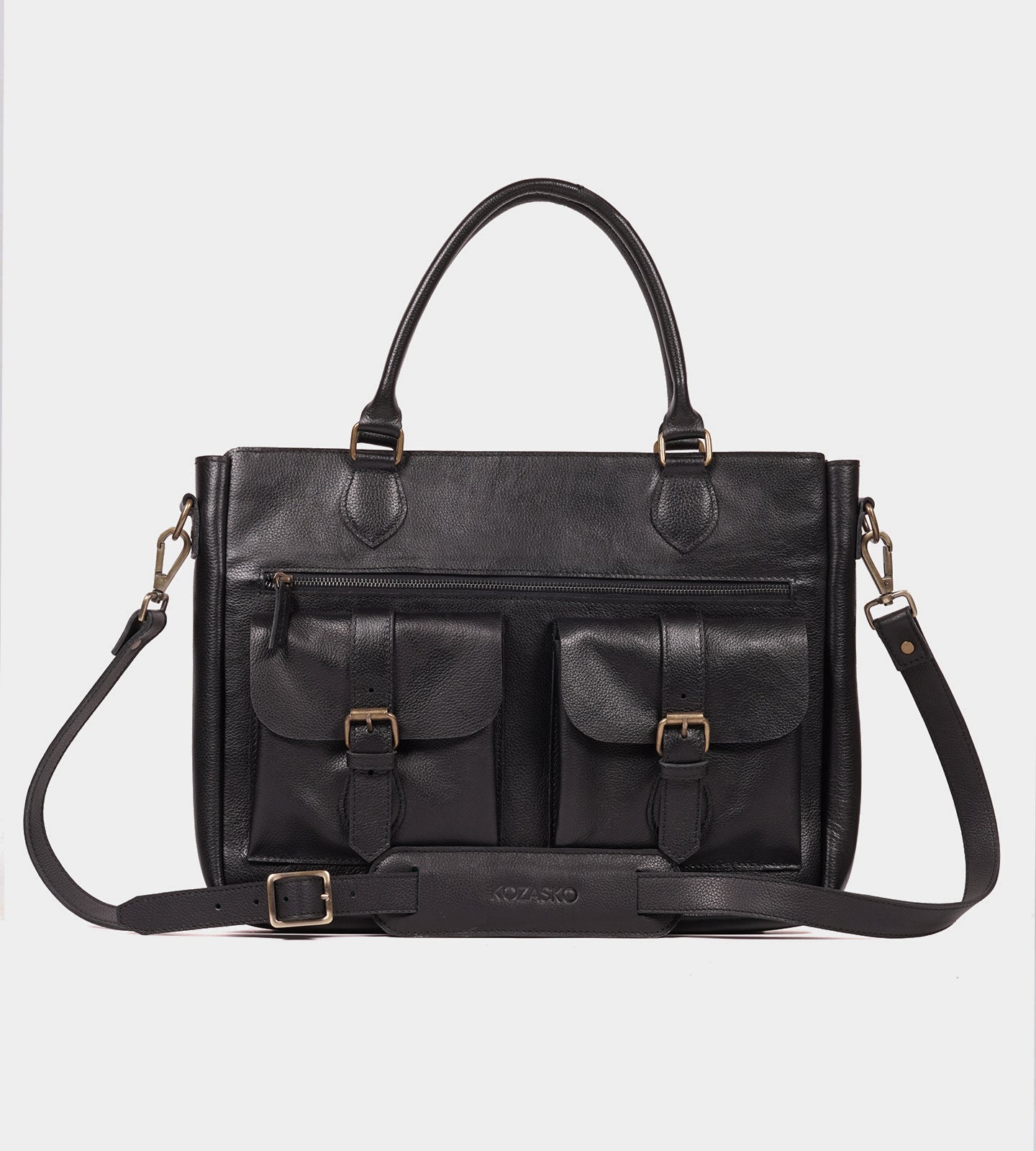 Classic Black Leather Briefcase