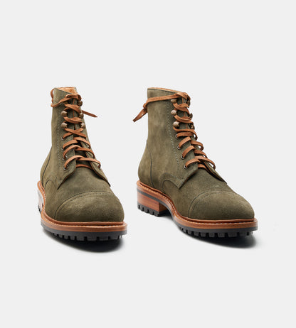 Goodyear Welted Olive Suede Captoe Boot