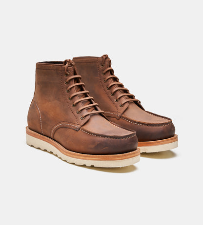 Handwelted Oil Pull-up Leather Moctoe Boot