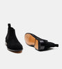 Handwelted Black Suede Chelsea Boot