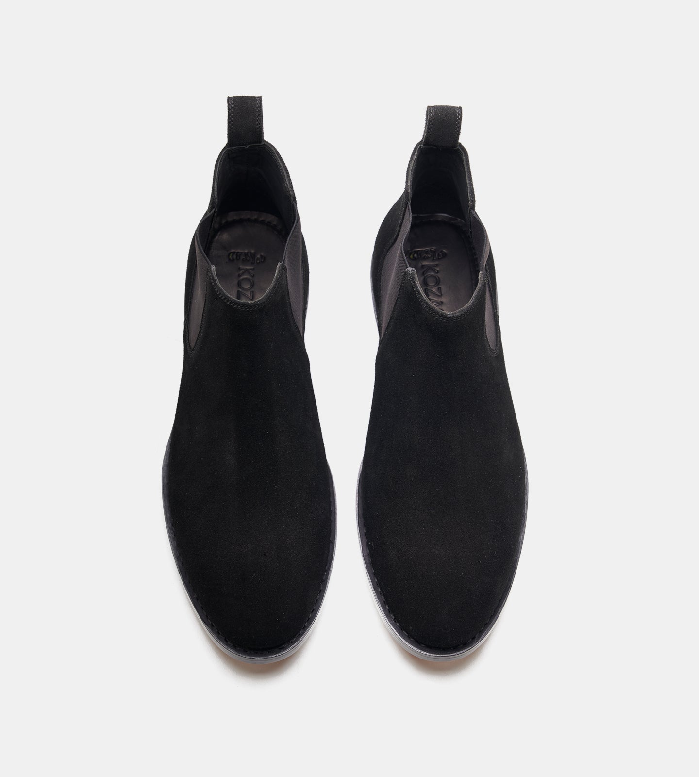 Handwelted Black Suede Chelsea Boot