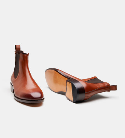 Goodyear Welted Cognac Wholecut Chelsea Boot