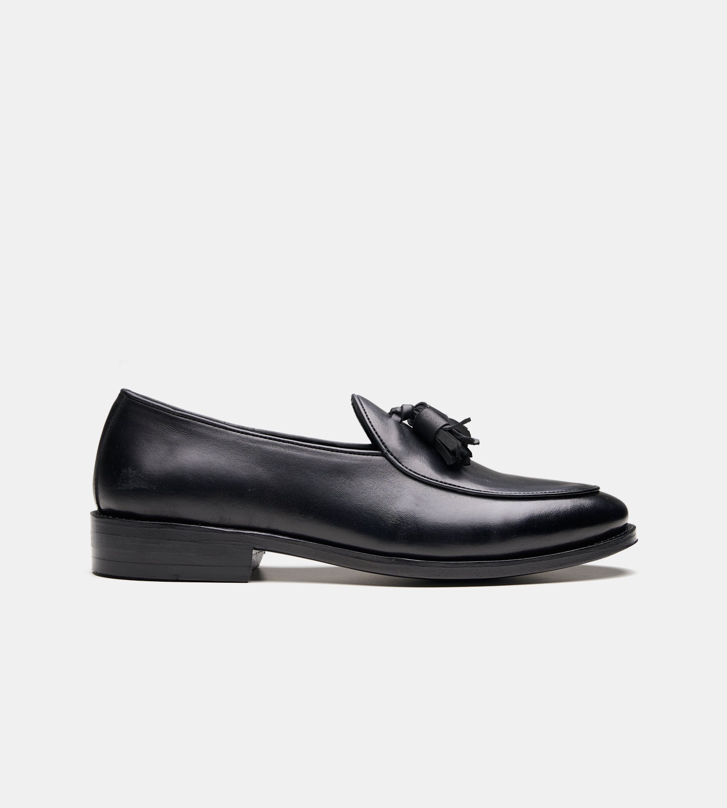 Goodyear Welted Black Belgian Tassel Loafer