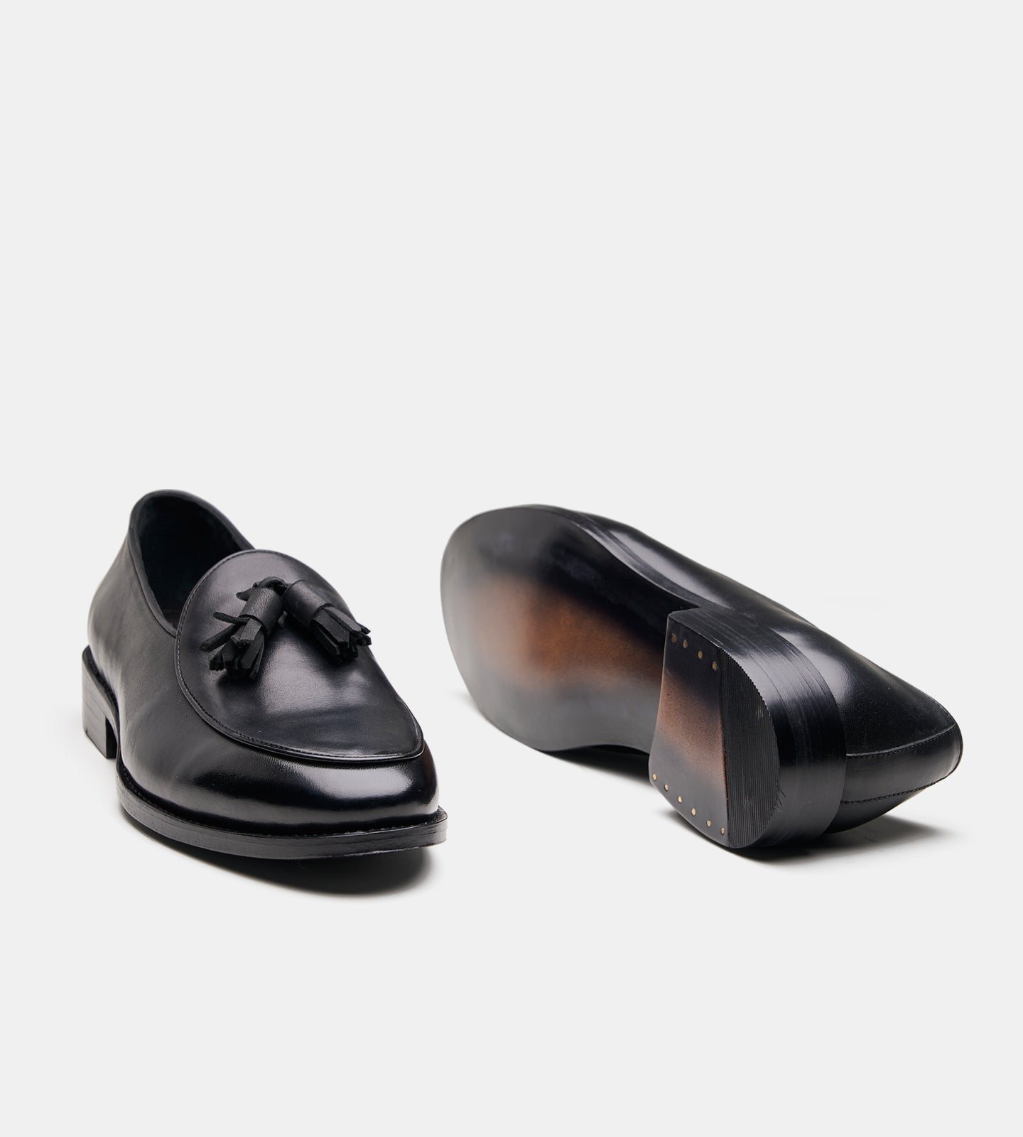 Goodyear Welted Black Belgian Tassel Loafer