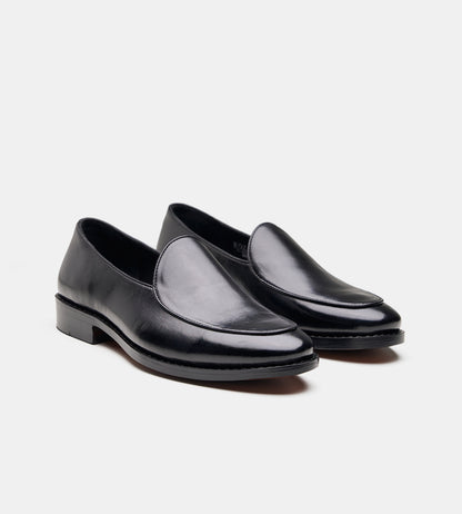 Goodyear Welted Black Belgian Loafer