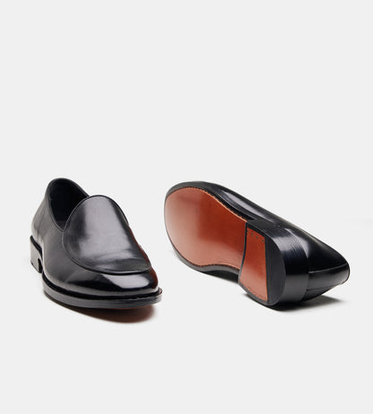 Goodyear Welted Black Belgian Loafer