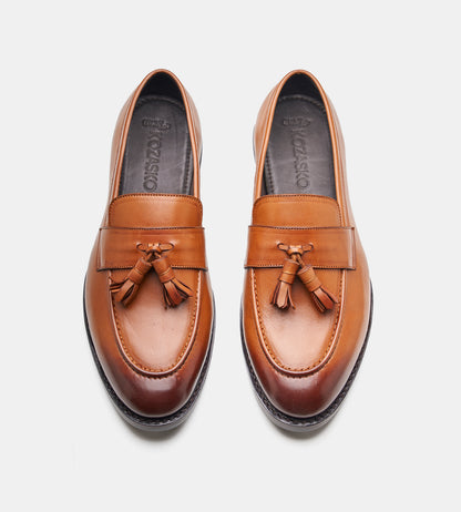 Goodyear Welted Cognac Tassel Loafer