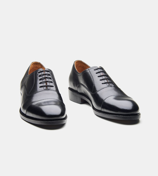 Classic Goodyear Welted Black Captoe Oxfords