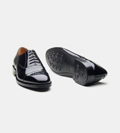 Goodyear Welted Black Patent Captoe Oxfords