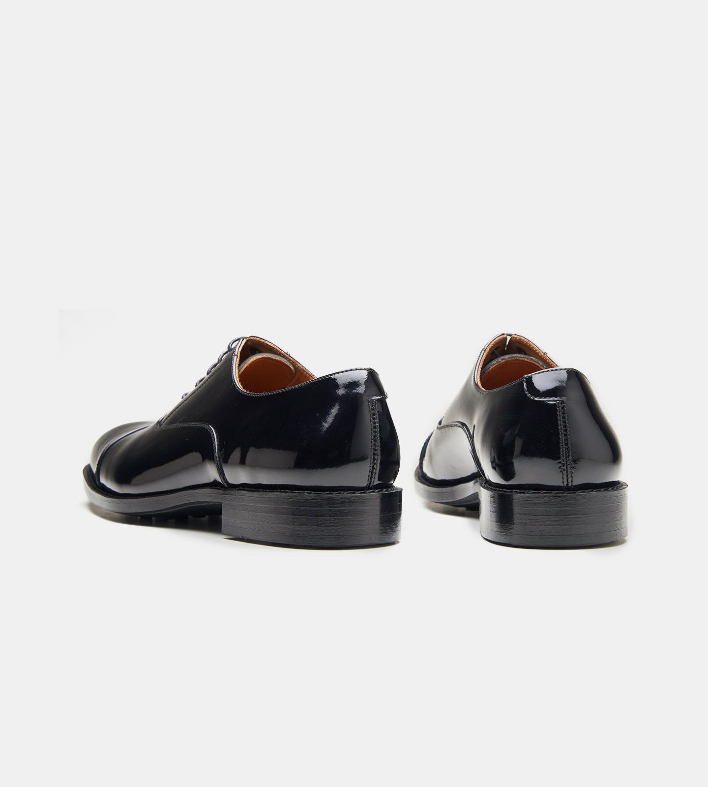 Goodyear Welted Black Patent Captoe Oxfords