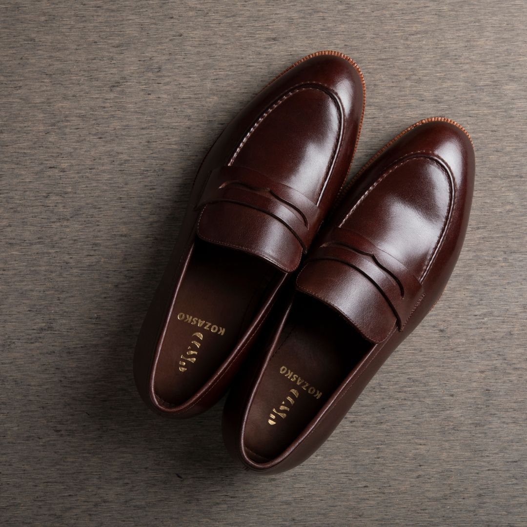 Goodyear Welted Brown penny loafers for men