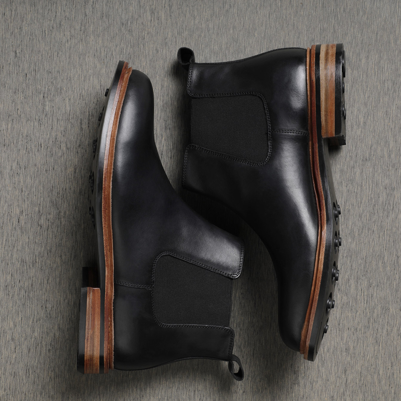 Goodyear welted black chelsea boot