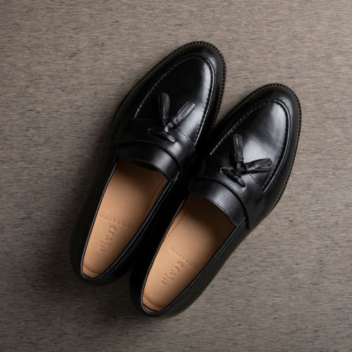 Goodyear Welted Navy Milled Penny Loafers